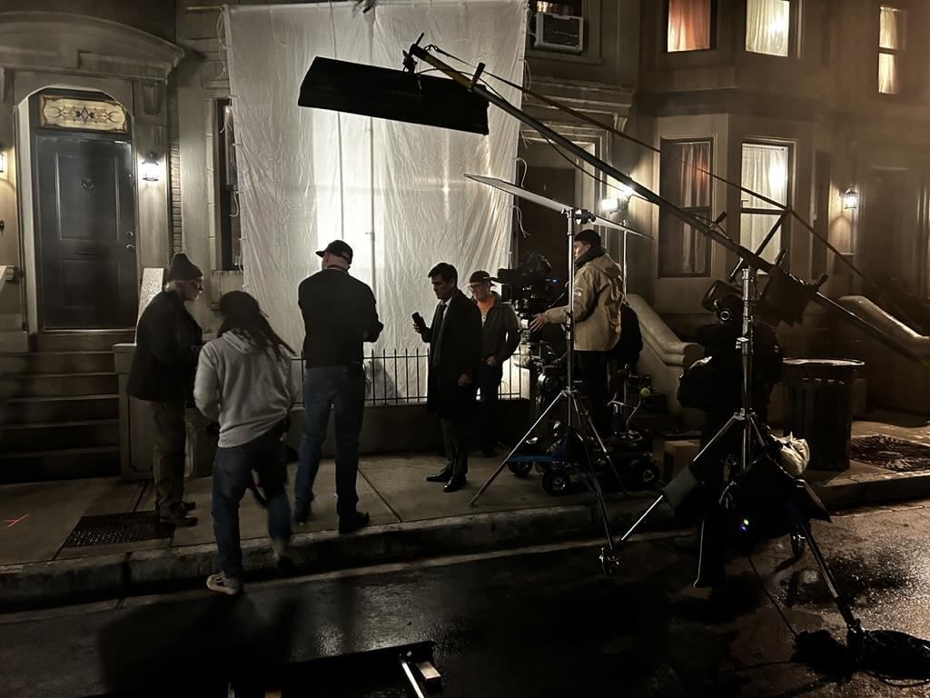 Behind the scenes on set